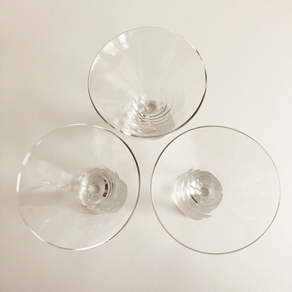 3-Martini Glass Frosted Honeycomb Weighted Stem 2" Thick Hand Blown Z Gallerie? - Picture 3 of 11